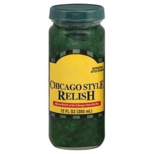 Generic Chicago Style Green Relish, Finely Chopped Sweet \u0026 Tangy Pickles, Perfect for Hot Dogs, Burgers \u0026 Sandwiches, [ 12 薬局衡オンス 0.75 LB ]
