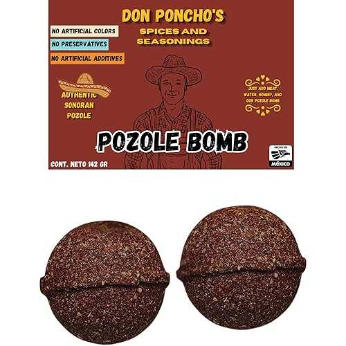 Don Ponchos Don Poncho s Pozole Bomb 142 g (5.01 薬局衡オンス) Authentic Sonoran Seasoning Ball / Natural Mexican Pozole Spice Mix / No Artificial Colors, No Preservatives / Traditional Flavor Bola para Pozole Mexicano