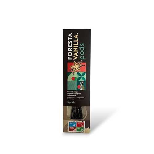 Bali Tropical Home Foresta Bali Vanilla Beans, Grade A, 5-Pack, Premium Gourmet Pods, Rich and Aromatic, for Baking, Making Extract and Cooking