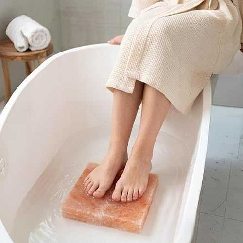 Pink Salt wall 2 Himalayan Salt Foot Tiles Pair of Natural Pink Salt Blocks for Feet, Rest \u0026 Spa Stones Natural Salt Block, Salt Brick for Foot Soak, Relaxation \u0026 Odor Neutralizer