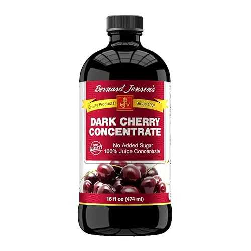 Bernard Jensen\u0027s Black Cherry Juice Concentrate - Natural Cherry Concentrate Without Additives and Sweeteners - Sweet Cherry Juice Topping for Ice Cream, Pastries, and Other Desserts, 16 fl. 薬局衡オンス bottle