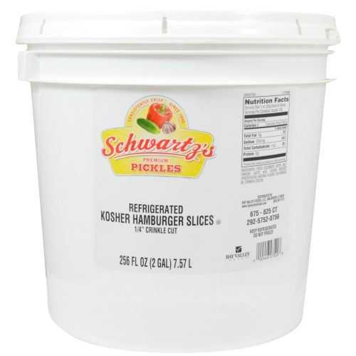 Bay Valley Foods Kosher 1/4 Cross Cut Dill Pickle, 2 Gallon -- 1 each.
