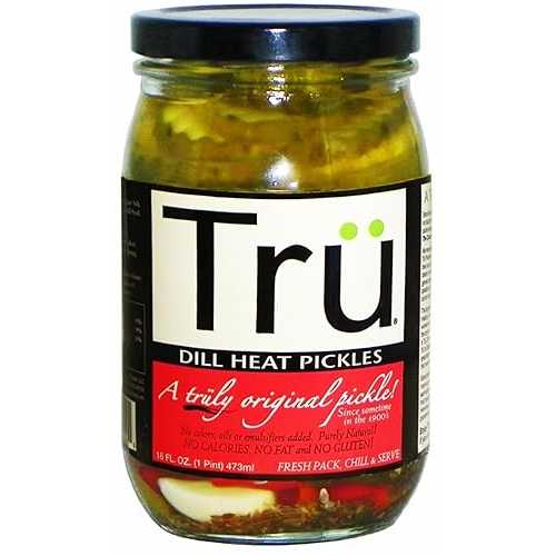 Tru Pickles Dill Heat Pickles 16 薬局衡オンス. Jar