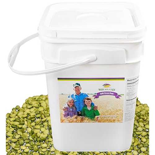 Wheatland Green Split Peas ? Grown by Family Farmers インチ Utah/Idaho ? 20 重量ポンド Bucket with Mylar liner ? Non-GMO ? Lab Tested Chemical-Free ? Emergency Food Storage ? 25 year Shelf Life ? Premium Quality Wheatland G