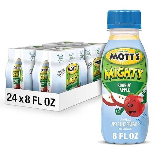 Mott\u0027s Mighty Soarin\u0027 Apple Juice Drink, 8 Fl Oz Bottles, 24 Count (4 Packs Of 6), 100% Fruit Juice Combined With Purified Water, Natural Flavors, And Vitamins A, C And E