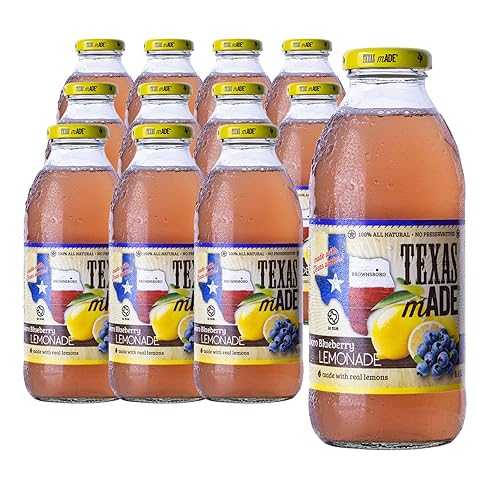 Texas mADE Brownsboro Blueberry Lemonade, NON GMO Verified, Lemonade Made with Pure Cane Sugar and Blueberry Flavor, No Preservatives, Texas Crafted Lemonade, 16 fl 薬局衡オンス, Pack of 12