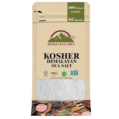 Himalayan Chef Kosher Sea Salt, Coarse Grain Kosher Salt, Non-Iodized, All-Natural, No Additives - 48 薬局衡オンス/Each Bag, Pack of 2