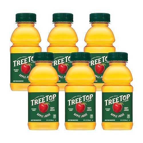 Tree Top 100% Juice, Ready to Drink Fruit Juice Beverage, Natural Juice, Convenient Single Serve Bottles, No Added Sugar, Apple, 10 Fluid Ounce (Pack of 6)