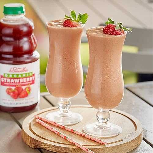 FixtureDisplays Organic Strawberry Fruit Smoothie Mix 46 fl. 薬局衡オンス. WS-103DRORGSTRA-NF