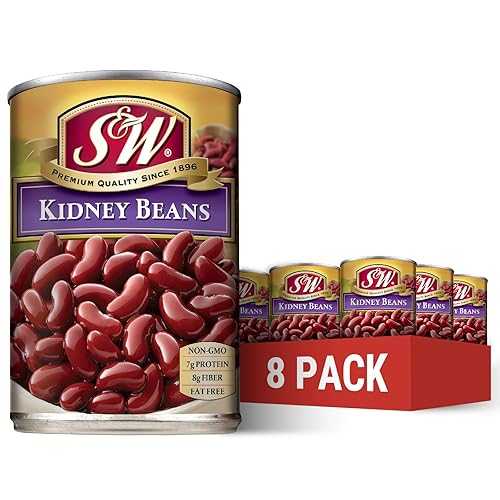 S\u0026W Canned Kidney Beans, Plant Protein and Fiber, Gluten Free, Vegan, Fat Free, 8 Pack of 15.5 薬局衡オンス Cans
