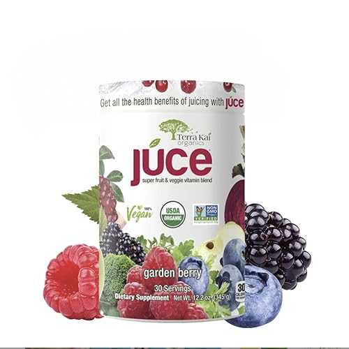 Vallary Terra-Kai Organics Juce Super Fruit and Veggie Blend Drink, 12.2-Ounce Garden Berry, 30 Servings (pack 1)