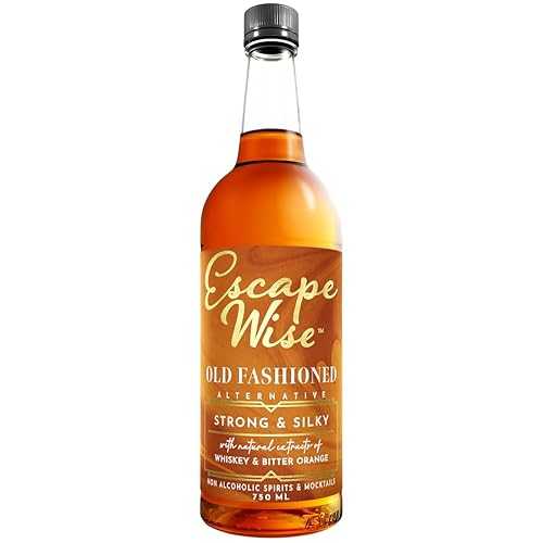ESCAPE WISE Old Fashioned Alternative / Non-Alcoholic Cocktail / The World s Leading Developer of Non-Alcoholic Spirits, Liqueurs \u0026 Mocktails / 25.4 FL OZ (750 ML)
