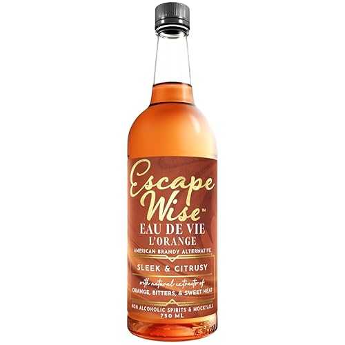 ESCAPE WISE Eau de Vie L\u0027orange - American Brandy Alternative / Non-Alcoholic / The World s Leading Developer of Non-Alcoholic Spirits, Liqueurs \u0026 Mocktails / 25.4 FL OZ (750 ML)