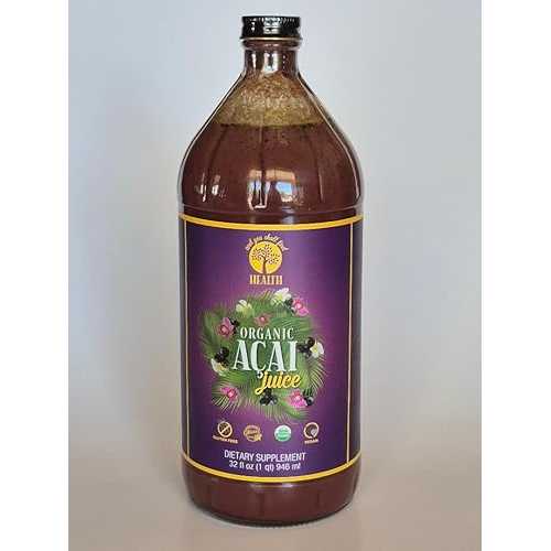 AND YOU SHALL FIND HEALTH Organic Only ACAI 100% Pure Juice 32薬局衡オンス (1クオート) Vitamin, Antioxidant \u0026 Omega Rich Liquid Fruit Puree 30g of Whole Superfruit Per Serving Gluten-Free, Vegan, Non GMO インチ GLASS Bottle AYSFH
