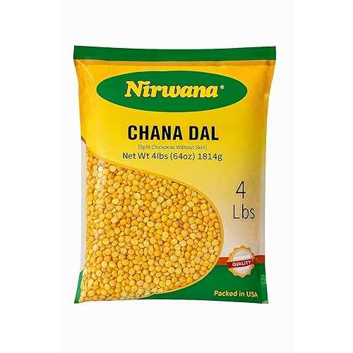 Nirwana Split Chickpeas (Chana Dal) Premium Quality for Cooking, Soups, Stews \u0026 Salads Pantry Staple for Meals Ready to Eat 4重量ポンド