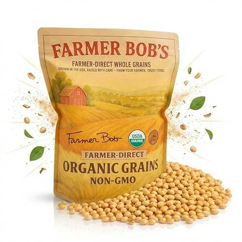 Farmer Bob\u0027s Organic Soybeans Dry - USA Grown for Soy Milk, Tofu, Edamame - High Protein - Non-GMO - Premium Quality Dried Soy Beans - Perfect for Vegans - Nutrient-Rich - 5重量ポンド Bulk Package