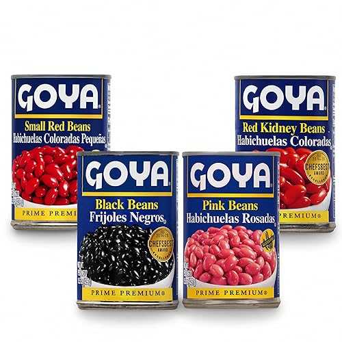 Goya Bean Lovers 4-Pack, Black Beans, Pink Beans, Red Kidney Beans \u0026 Small Red Beans (15.5 薬局衡オンス Canned Beans) Variety of Classic Beans for Soups, Bowls \u0026 Meal Prep