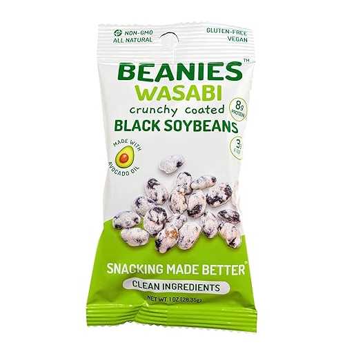 Beanies Wasabi Crunchy Coated Black Soybeans, Non-GMO, Gluten-Free, 8g Protein, Made with Avocado Oil, 20 (1 薬局衡オンス) Pack