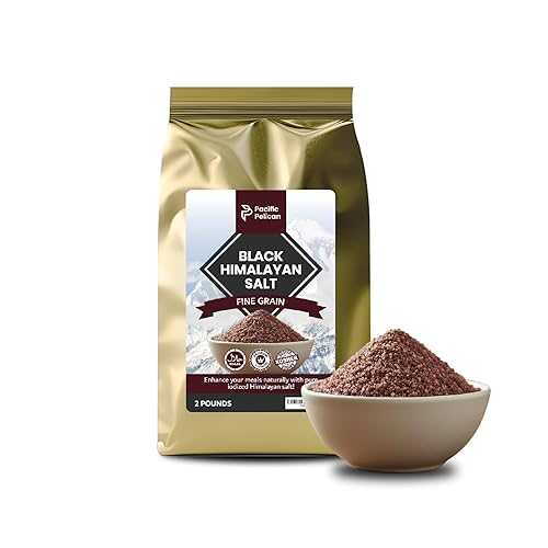 Pacific Pelican Iodized Black Himalayan Salt / Fine Grain, Unrefined, Pure Rock Salt / 2 Pounds / 100% Natural \u0026 Organic for Cooking, Seasoning \u0026 Wellness