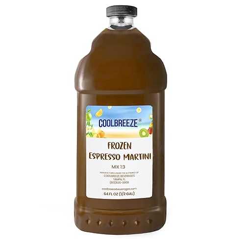 Coolbreeze Frozen Espresso Martini Coffee Flavored Frozen Drink Mix - One Bottle - For Commercial Restraurant Bar Machines or Home Blender Use