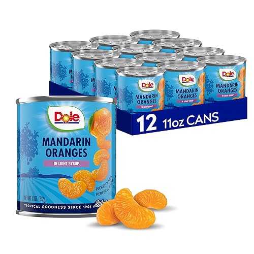 Dole Mandarin Oranges インチ Light Syrup - Dole Canned Fruit - Rich Source of Vitamin C - 11 薬局衡オンス Cans - 12 Pack
