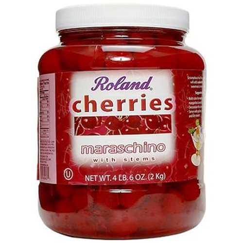 Roland Foods Roland Maraschino Cherries W/Stems, 4-Pounds