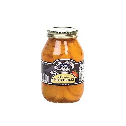 Amish Wedding All Natural Old Fashioned Peach Slices, 32 薬局衡オンス jar