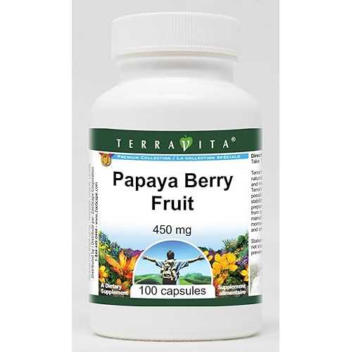 Terravita Papaya Berry Fruit - 450 瓱 (100 Capsules, ZIN: 511018) - 3 Pack