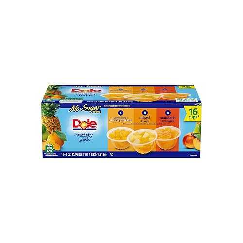 Dole No Sugar Added Mixed Fruit Variety Pack, 4 Ounce (16 Pack)