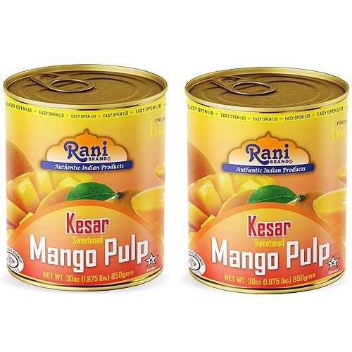 Rani Brand Authentic Indian Products Rani Mango Pulp Puree (Makes Mango Lassi Shakes) Kesar Sweetened 30薬局衡オンス (1.875lbs) 850g Pack of 2 ~ Kosher / All Natural / NON-GMO / Vegan / No colors / Gluten Friendly / Indian