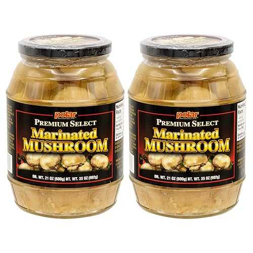 MW Polar Whole Marinated Mushrooms 35 薬局衡オンス glass jar (Pack of 2)