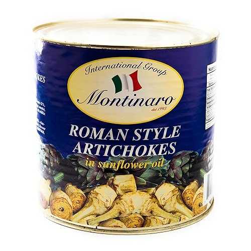Montinaro Roman-Style Italian Artichokes インチ Olive Oil Handpicked \u0026 Preserved Traditional Recipe 3 kg (5.29 重量ポンド) Tin Bulk Format for Restaurants, Deli \u0026 Catering Imported from Italy