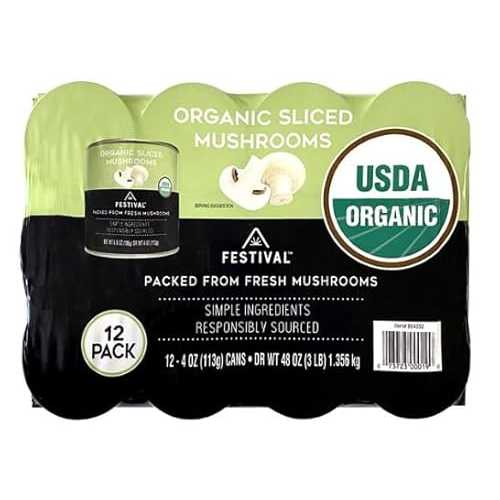 Generic Festival.Sliced Organic Mushrooms - 4 Oz Can - Pack of 12