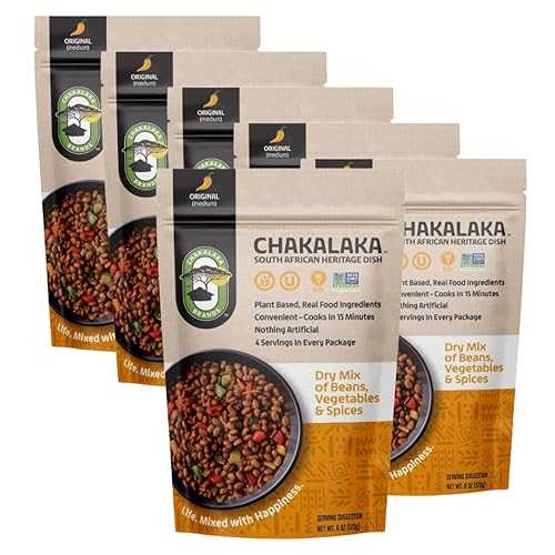 Chakalaka Brands Chakalaka Vegetarian Dried Bean Mix - South African Side Dish with Beans, Vegetables, \u0026 Spices Bold, Strong Flavor, Medium Heat, Original (6 Pk) 6 薬局衡オンス