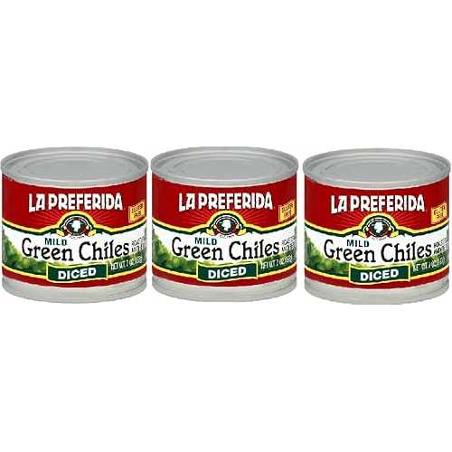 Generic Roasted Peeled Mild Diced Green Chiles (Pack Of 3 Cans) 7 薬局衡オンス.