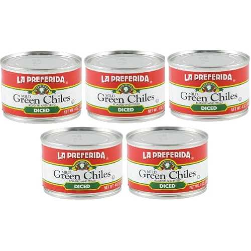 Generic Roasted Peeled Mild Diced Green Chiles (Pack Of 5 Cans) 4 薬局衡オンス.