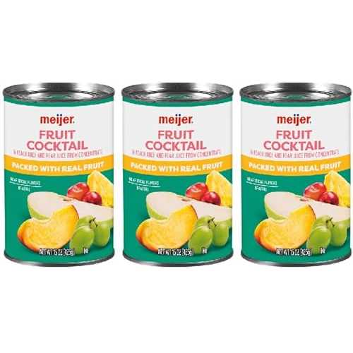 Generic Mixed Fruit Cocktail Peaches, Pineapple, Cherries, Pears and Grapes (Pack Of 3 Cans), 15 薬局衡オンス. Each