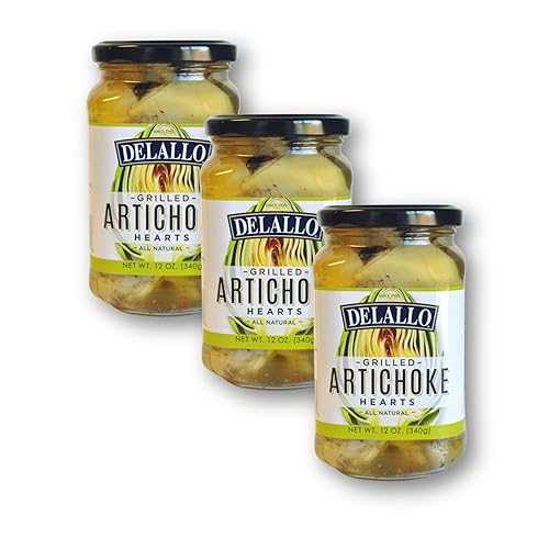 DeLallo Grilled Artichoke Hearts, Packed インチ Oil, Gourmet Appetizer for Charcuterie \u0026 Antipasto Platters, Kosher, Non-GMO, Gluten Free, 12 薬局衡オンス Jar, (3 Pack)
