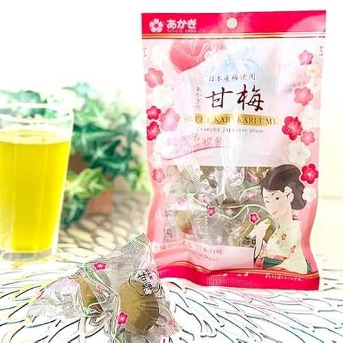 JP Akagi Foods Akagi no Amaume Kari Kari Ume Japanese Crispy Sweet \u0026 Sour Plum Snack 100g (Pack of 2), Sweet Kari Kari Ume Japanese Crunchy Umeboshi Snacks from Gunma Prefecture, MADE IN JAPAN, Limited Stock