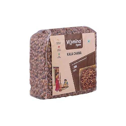 VEMINA Kala Chana 1.8kg, Premium Black Chickpeas, Unpolished, Protein-Rich Whole Pulses, Ideal for Curry, Chaat, Salads \u0026 Healthy Cooking
