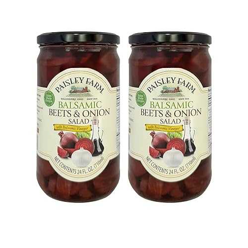 Paisley Farm Balsamic Beets \u0026 Onion Salad 2-Pack Sweet \u0026 Savory Pickled Beets with Onions インチ Balsamic Vinegar Ready-to-Serve Gourmet Side Dish 24 薬局衡オンス Jars