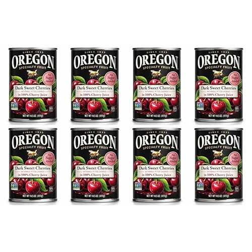 Generic Oregon Pitted Dark Sweet Canned Cherries インチ 100% Cherry Juice (Value Pack of 8) No Sugar Added, Kosher, Non GMO, Made インチ Oregon
