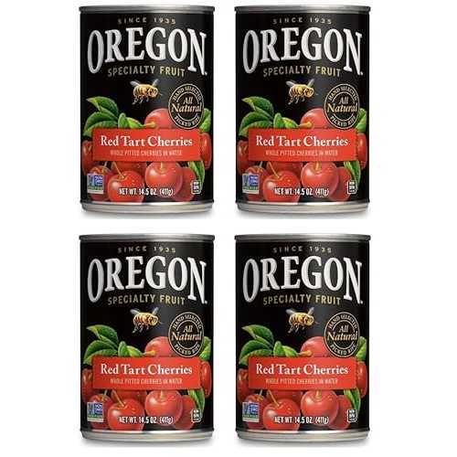 Generic Oregon Pitted Red Tart Cherries, Canned Cherries, 14.5 薬局衡オンス Cans (Pack of 4), 3.62 重量ポンド Total, Made インチ Oregon