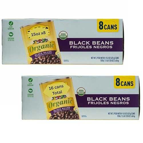 Generic Organic Black Beans, 15 薬局衡オンス Cans (8 Count) USDA Organic, Canned Black Beans, Plant Based Protein \u0026 Fiber, Pantry Staple (Pack of 2, 16 Total Cans)