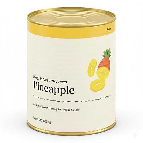 Glownary Sliced Pineapple Rings インチ Natural Juice, #10 Can, 106 薬局衡オンス, 6 Pack Case, Kosher
