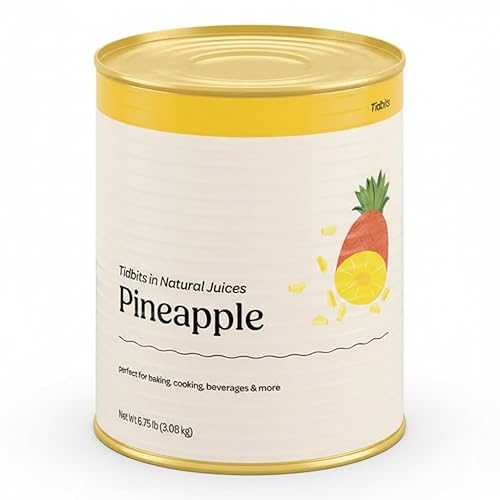 Glownary Pineapple Tidbits インチ Natural Juice, #10 Can, 107 薬局衡オンス, Kosher, 6 Pack Case
