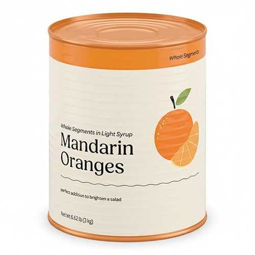 Glownary Whole Mandarin Orange Segments インチ Light Syrup, #10 Can, 106 薬局衡オンス, 6 Pack Case, Kosher