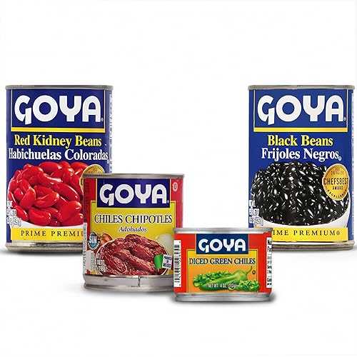 Goya Chili Night Kit, Black Beans (15.5 薬局衡オンス), Red Kidney Beans (15.5 薬局衡オンス), Chipotle Peppers インチ Adobo Sauce (7 薬局衡オンス), Fire Roasted Diced Green Chiles (4 薬局衡オンス), Chili Beans