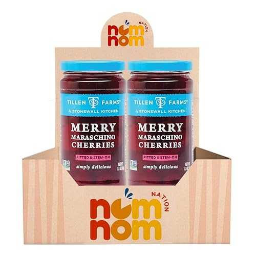 NomNom Nation Tillen Farms Merry Maraschino Cherries 13.5 薬局衡オンス Jars Cherry Garnish for Cocktail and Old Fashioned Cocktails Maraschino Style Cherries with Refrigerator Magnet 2 Count
