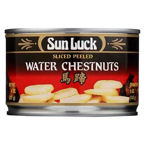 Sun Luck Veg, Sliced Wtr Chestnut, 8-Ounce (Pack of 12)